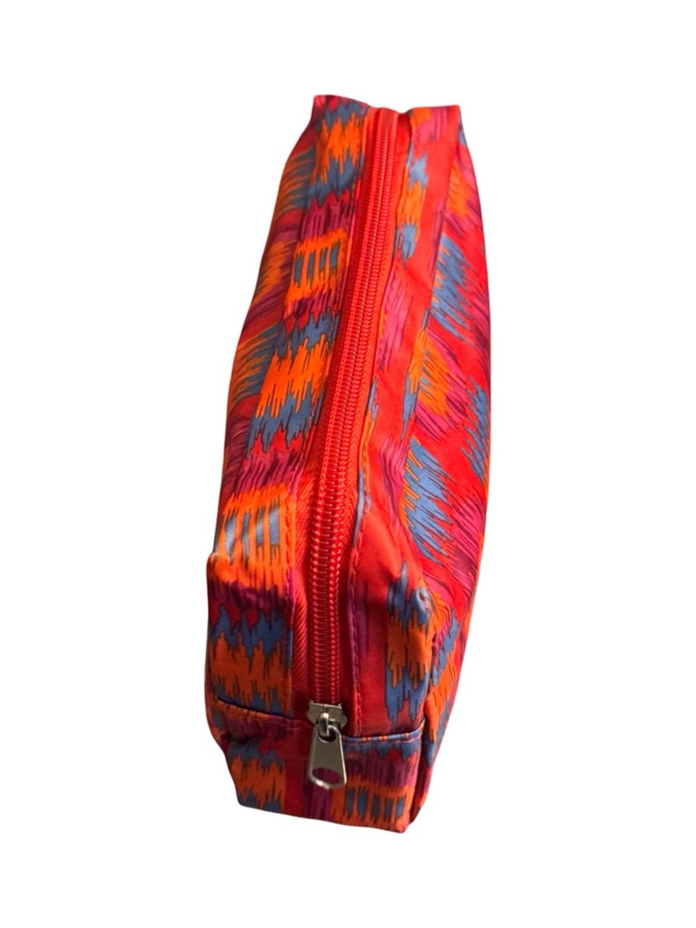 Fragonard Vibrant Orange Pink Blue Patterned Cosmetic Bag